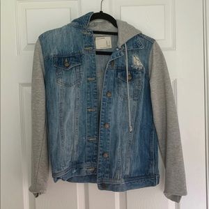 Super cute grey and jean jacket